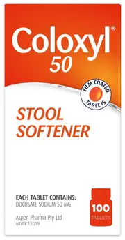 Coloxyl 50mg Stool Softener Tab X 100