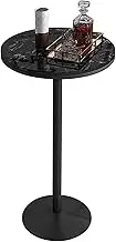Round Coffee Table Cocktail Bar Table Kitchen Dining Table Freestanding Breakfast Desk Metal Iron Tall Pub Table Bistro Pub Furniture(Height 105cm/3.4ft)