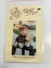 Vintage Twice As Nice Designs #132 Pattern For Billy & Bernard 12” Doll & 5” Dog