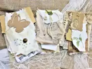 Set Of 3 Shabby Chic Vintage Ephemera Junk Journal Tablets