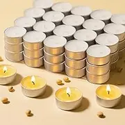 Simeitol Soy Tealight Candles 100 Pack [4 Hours Long Burning] Unscented White & Smokeless Tea Candles Bulk with 100% Cotton Wick for Home, Wedding, Shabbat, Christmas Decorations
