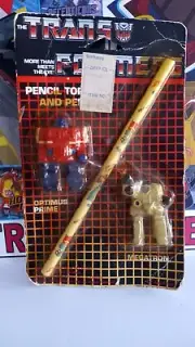 VTG Spindex Transformers Optimus Prime, Megatron Pencil Toppers and Pencil 1985.