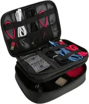 Elec|tronics Travel Organizer Storage Bag, Double Layer Universal Traveling