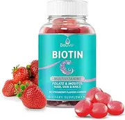 BeLive Biotin Gummies for Hair Growth, Promotes Healthier Hair, Skin & Nail - Best Strength 10,000mcg for Women & Men, 80 Count
