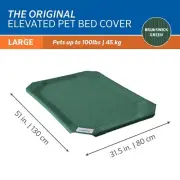 NEW COOLAROO Original Elevated Green Pet Bed Cover LARGE Up to 100 lbs