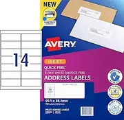 Avery Address Labels with Quick Peel™ for Inkjet Printers, 99.1 x 38.1 mm, 700 Labels (936044 / J8163)