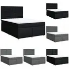 Box Spring Bed with Mattress Bedstead Double Bed Dark Grey Queen Fabric vidaXL