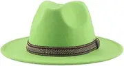 [Generic] Women Felted Fedoras Hat Solid Casual Hat with Belt Unisex Mens Jazz Hats Wedding Church Panama Felt Hat 6 60-62cm, 6, One Size, 6, One Size