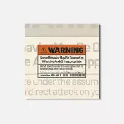 Warning Offensive Behaviour 4'' X 4'' Square Wooden Coaster