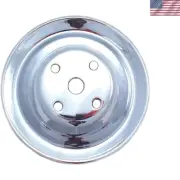 Lightweight 0.69 kg Crankshaft Pulley - Chrome Finish for Small Block Chevy