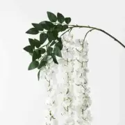 12 Pce Artificial White Wisteria Spray Stem 200cm Wedding Decor Flower Bunch