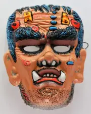 Vintage Wolfman Frankenstein Halloween Mask 1970s Monster Werewolf Costume Y195