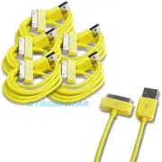 5PCS USB SYNC DATA POWER CHARGER CABLES NEW IPAD IPHONE IPOD CLASSIC NANO YELLOW
