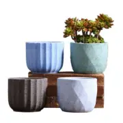 Ceramic Clay Pottery Pots Set Succulent Flower Planter Series 03(Style 02# 4 Pot
