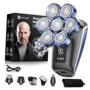 Head Shavers for Bald Men, 7D Wet/Dry Waterproof Head Shaver, USB &Type-C Blue