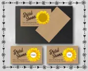 11 Scratch Off Cards - Sunflower - Baby or Bridal Shower Game - Party Favor