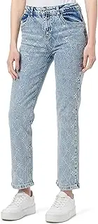 [Koton] Girls's Regular Jeans Sequined Detail Cotton Pants, Light Indigo (lin)