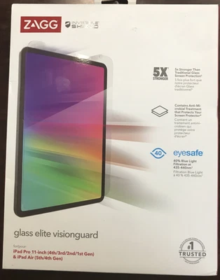 NEW ZAGG Glass Elite Screen Protect iPad Pro 11-inch Gen 1-4 & iPad Air Gen 4&5
