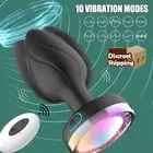 LED Anal Vibrating Butt Plug G-Spot Massager Discreet Remote Men Dildo Sex Toy