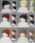 LEGO - 6x Female Hair Lot - Ponytail Black Reddish Brown Tan Blonde Girl Wig