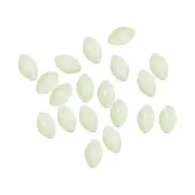 200Pcs 10x7mm Plastic Oval Glow Fishing Beads with Storage Box White