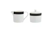 2pc Mikasa Luxe Deco China Sugar Pot and Creamer Tableware Set, 245ml, White