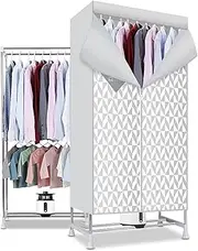 Electric Clothes Dryer, Heated Clothes Airer with Cover, 430L 2-Tier 1200W Quick Dryer for Laundry, Stainless Steel Drying Rack with 180 Min Timer, Electric Dryer Machine Indoor Home