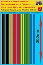 SCALEXTRIC SLOT CAR DECALS TRANSFERS Pre Cut STICKERS RACING STRIPES sheet 1