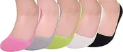 [Somerset Products] Flat Socks for Women, Best No Slip No Show Socks, Womens No Show Socks Size 7-9, Non Slip Socks for Women, 5 Pack, Cool Colors, SP Sox, Multi