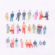 100* Multicolor Mix Painted Figures 1:75 Scale People Model Railway Sitting, ABS