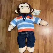 Build-A-Bear BAB Smiley Monkey w Outfit Plush Stuffed Animal Toy ~ New with Tag