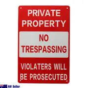 3x Warning Sign No Trespassing 200x300mm Metal Private Property Home Safe Notice