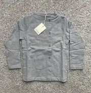 Gray Label Organic Kids Clothing Grey Melange Button Down Cardigan Sweater 5/6y