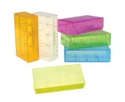 Plastic Battery Storage Case Box - Colour Batteries Double Organiser - Transparent Battery Case