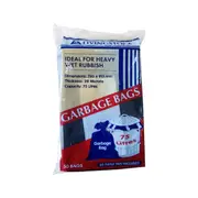 Livingstone Garbage Bag Bin Liner LDPE Star Seal Black 75L 76 x 91.5cm 28.5 Microns 250 Carton