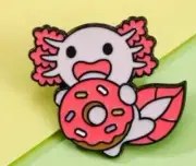 Axolotl Eating Donut enamel pin - Free AU Post - AU Stock