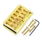 Guitar Fixed Hardtail Bridge for 6-String Strat/Tele Style Electric Guitar Gold