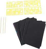 QUMIIRITY 1 Set DIY Scratch Drawing Paper Set Scratch Off Art Papers Creative Craft Supplies for Imagination Development and Classroom Activities