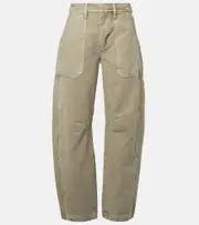 [Slvrlake] Slvrlake Rookie cotton barrel-leg cargo pants 24 green