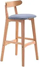 Exquisite Barstools Exquisite Barstools Kitchen Stools Bar Stools Modern Linen Upholstered Seat Breakfast Kitchen Counter Bar Chairs Solid Wood Legs Living Room Dining Room Dining Chair （72cm）