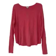 NWT Splendid Women's Crossback Long Sleeve Cotton Tee Pink Size S $80 K330