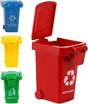 Small Recycle Bin Toy,Small Garbage Bin Model | Unique Small Trash Can Garbage Truck Toy with Lid & Wheels for Kid Toddler