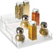 Idesign Linus Plastic Stadium Spice Racks, Bpa-Free 3-Tiered Organizer for Kitch