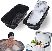 XANGNIER Extra Large Ice Block Mold,2 Pack 4.7lbs Ice Cubes for Cold Plunge or Coolers,Reusable Silicone Ice Molds for Ice Bath Chiller,Big Ice Tray