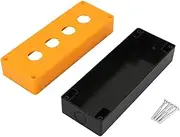 Heavy Duty Water Proof Switch Box for 22 mm Push Buttons, Industrial ABS Control Enclosure with Sealing Rubber Strip for Outdoor Machinery, Electrical Panels (Yellow)