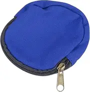 [sourcing map] Mini Canvas Coin Purse Pouch, 3.9" Blank Round Mini Coin Wallet Small Change Purses Portable Organizer Bags with Zipper for Women Men Home DIY, Dark Blue, White, a24111800ux2112