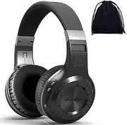 Bluedio Turbine H Wireless Bluetooth 5.0 Stereo Headphones with Mic, Shocking Bass Headphones with Storage Bag for Music Enthusiast, Voice Control (on ear, Black)