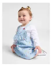 [Peter Rabbit] Printed Corduroy Pinafore Dress in Multi