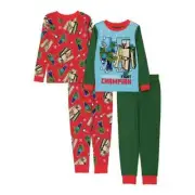 Minecraft Boy's Snowball Fight Top & Bottom Pajama Sets, Size 8