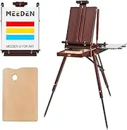MEEDEN French Easel - Portable Beech Wood Sketch Easels Box with Foldable Legs - Art Travel Easels Outdoor Easel with Drawer Hold Canvas Art up to 34"